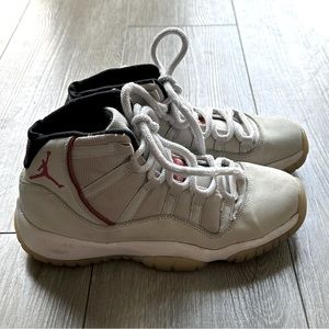 Nike Air Jordan 11 Retro Platinum Red White  Youth Size 6